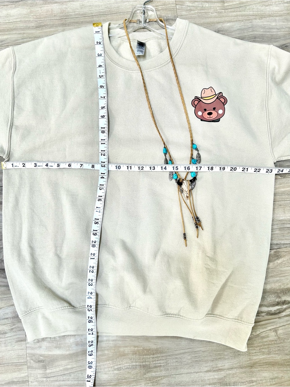 Western TEDDY BEAR Oversized boho sweatshirt southwestern farmhouse country Vibe - Picture 3 of 11